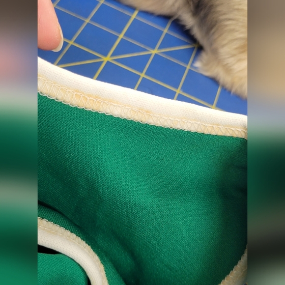 Vintage 1980s Tank Top 100% Polyester Kelly Green XL - Picture 4 of 6